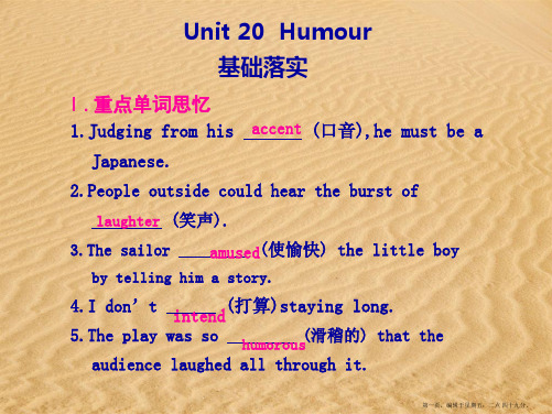 (步步高)2021高三英语一轮复习 Unit 20 Humour精品课件2