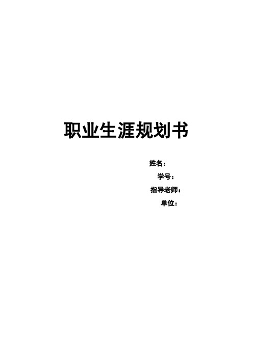 职业生涯报告