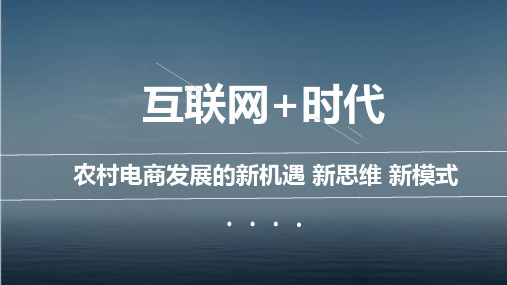 互联网+时代农村电商创新发展专题讲座  ppt课件