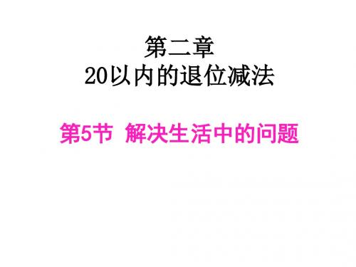 人教版2017小学一年级(下册)数学第二章20以内的退位减法第5节解决生活中的问题课件PPT