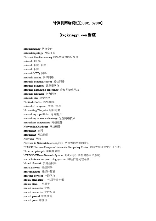 计算机网络词汇