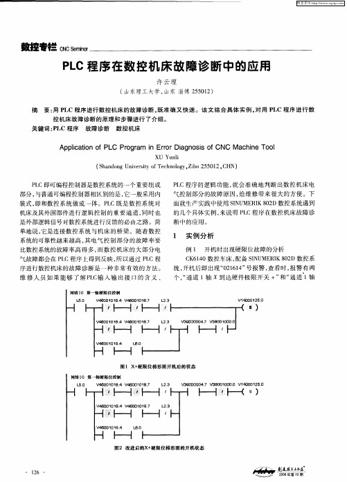 PLC程序在数控机床故障诊断中的应用