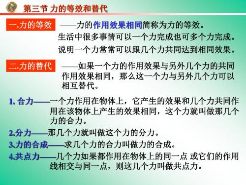 必修1力的等效替代课件