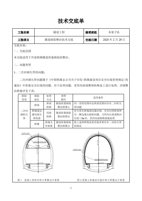 14隧道二衬缺陷整治技术交底
