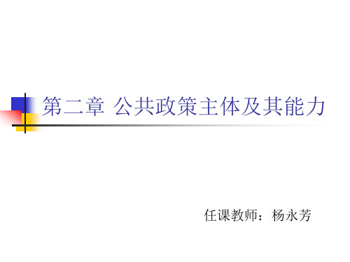 第二章 公共政策主体及其能力