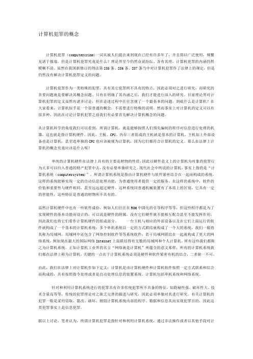 计算机犯罪的概念