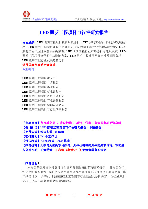 LED照明工程项目可行性研究报告