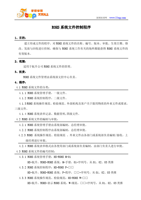 ROHS系统文件控制程序