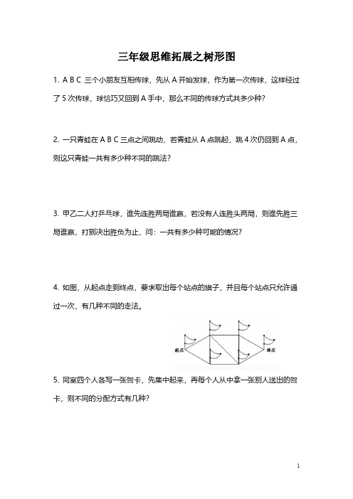 【思维拓展】小学数学三年级思维拓展之树形图（附答案）
