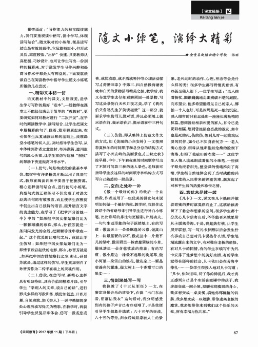 随文小练笔,演绎大精彩