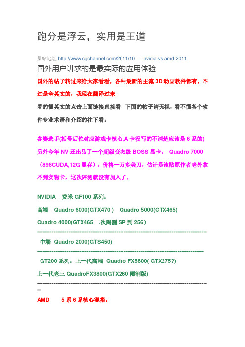 NVIDIA对决AMD!2012年最新专业显卡主流CG软件实际测试
