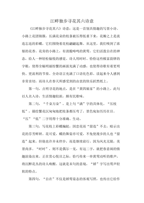 江畔独步寻花其六诗意