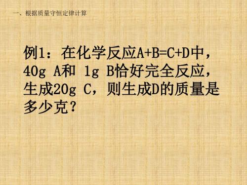化学方程式与计算专题  (浙教版)
