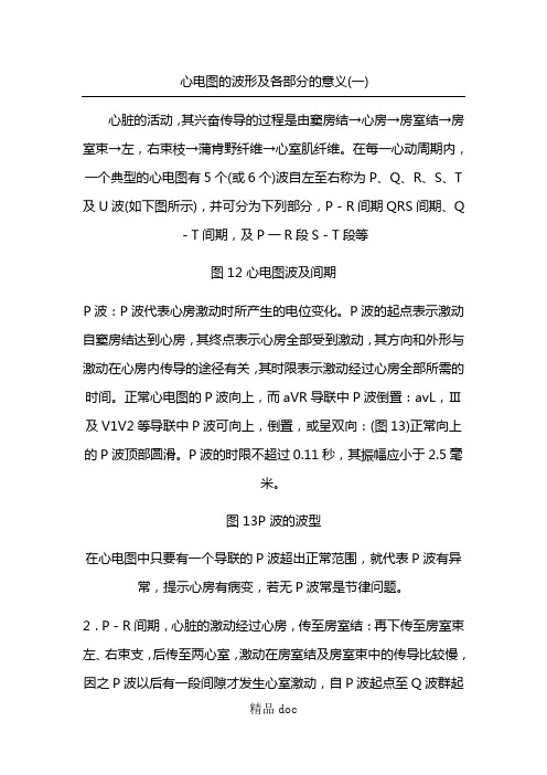 心电图的波形及各部分的意义