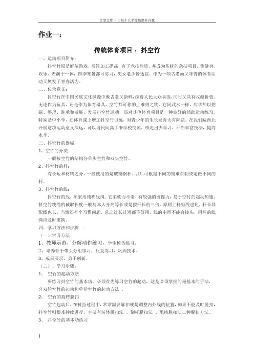 传统体育项目抖空竹
