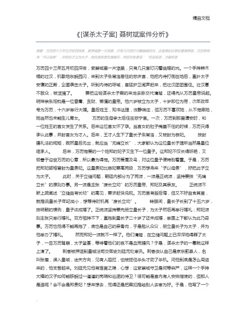 [谋杀太子案] 聂树斌案件分析