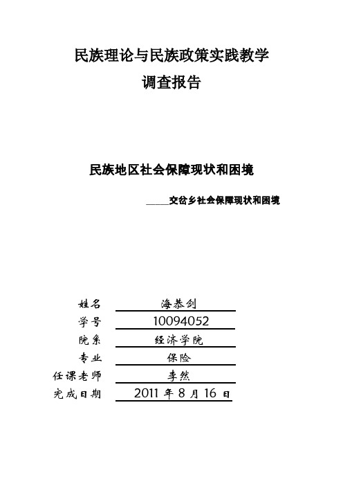 民族理论与民族政策社会实践报告-