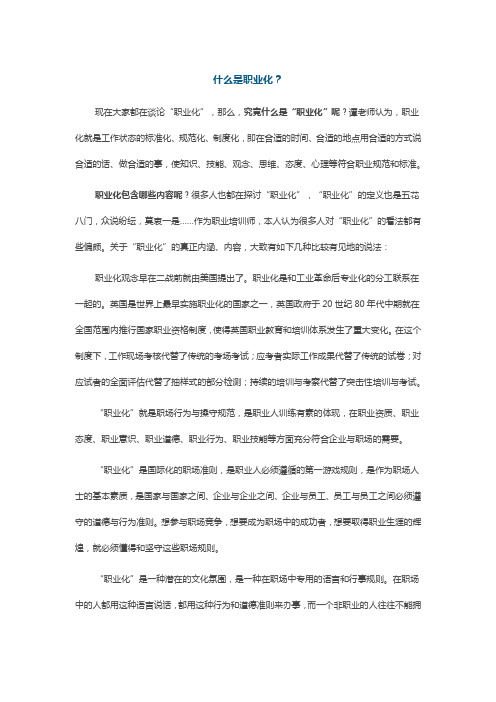 什么是职业化