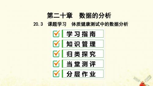 八年级数学下册第二十章数据的分析20.3课题学习体质健康测试中的数据分析课件(新版)新人教版