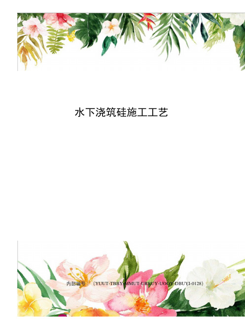水下浇筑砼施工工艺