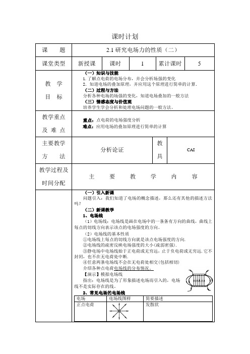 2.1研究电场力的性质(二)