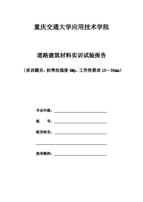 道路建筑材料实训试验报告