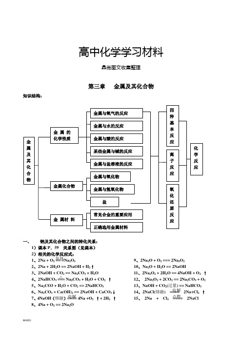 人教版高中化学必修一第三章金属及其化合物.docx