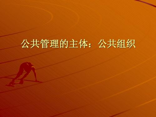 公共管理的主体：公共组织