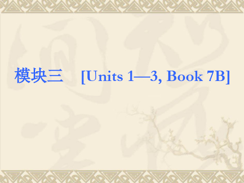 2013届中考英语书本知识点回顾冲刺 (基础过关+考点透视+典例解析,Units 1—3, Book 7B,24ppt)