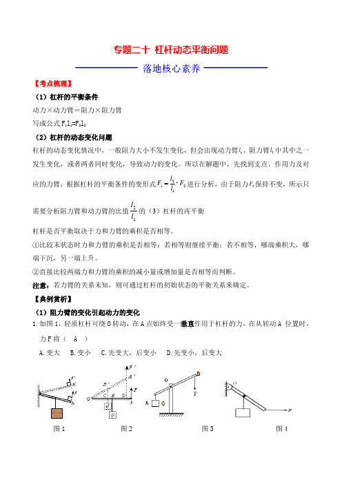 32.中考物理专题20  杠杆动态平衡问题