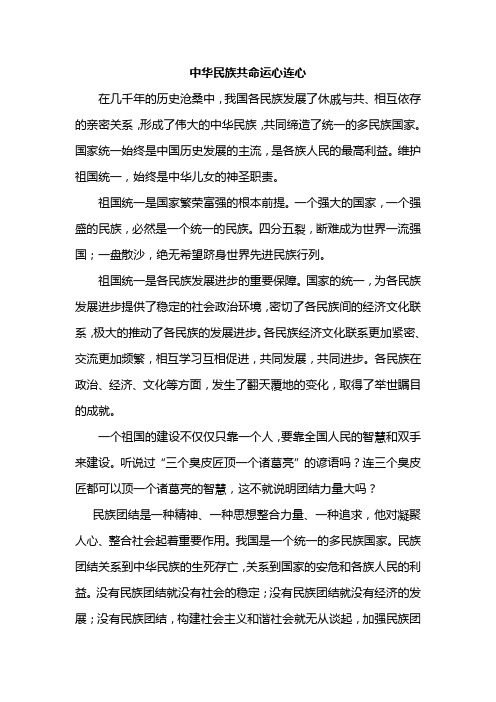 罗红玉   《中华民族共命运心连心》