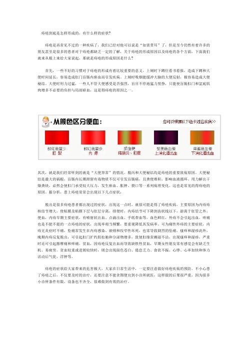 痔疮到底是怎样形成的,有什么样的症状
