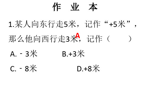 秋七年级数学上册北师大版作业本课件：2.1 有理数(共9张PPT)