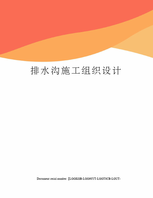 排水沟施工组织设计