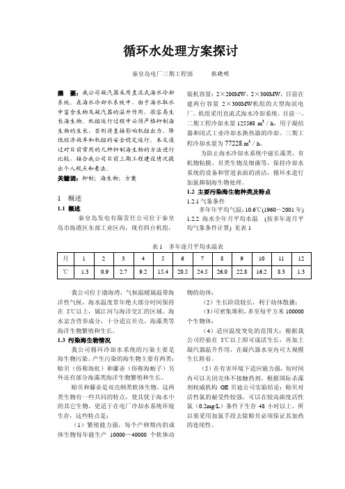 循环水处理方案探讨
