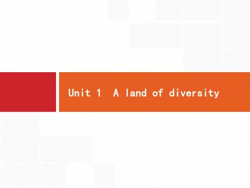 2020版高考英语(全国版)人教英语 选修8  Unit 1 A land of diversity