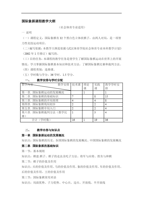 国际象棋课程教学大纲.doc