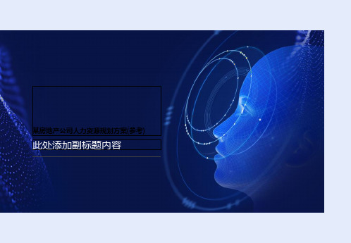 某房地产公司人力资源规划方案(参考)