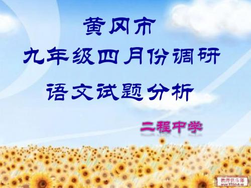 黄冈市九年级四月份调研语文试题分析