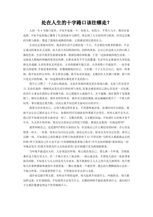 处在人生的十字路口该往哪走