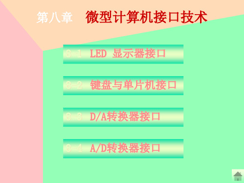 第八章微型计算机接口技术8-2LED显示器接口