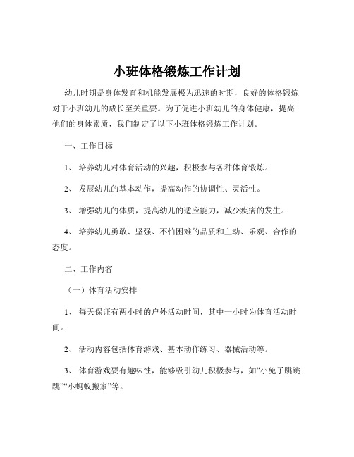 小班体格锻炼工作计划