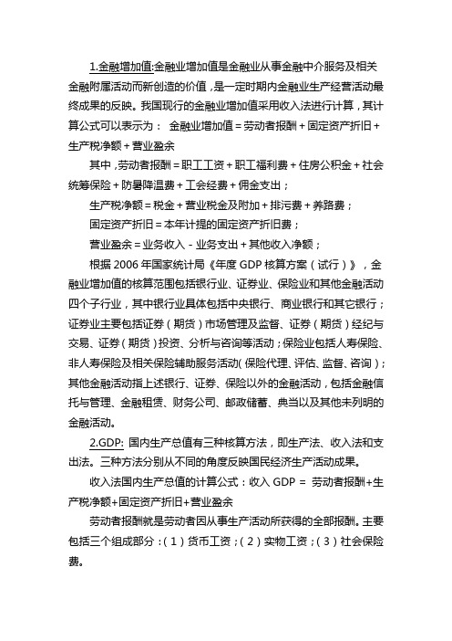 常见金融专业名词解释