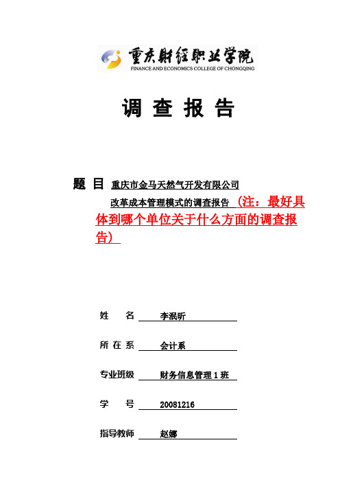 调查报告(模板)