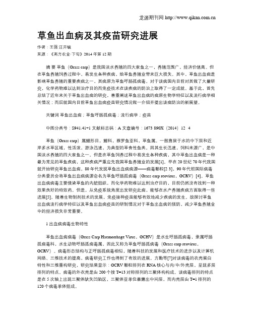 草鱼出血病及其疫苗研究进展