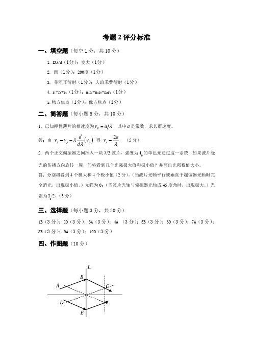 光学期末考试卷答案