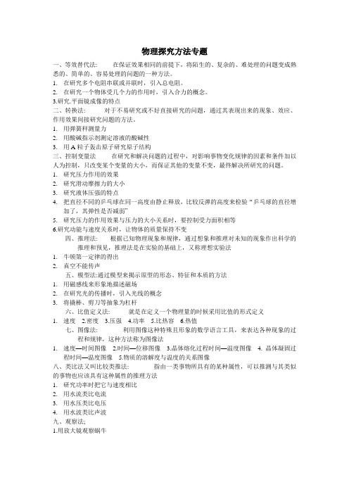 物理探究方法专题