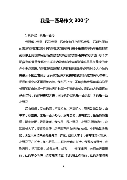 我是一匹马作文300字