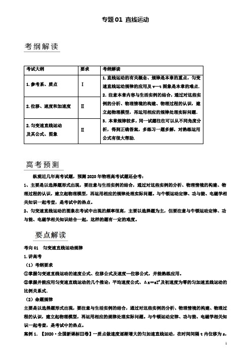 高考物理二轮复习专题直线运动讲