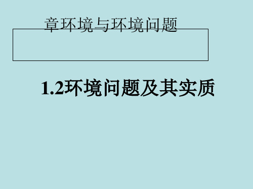 环境问题及其实质PPT课件(上课用)鲁教版